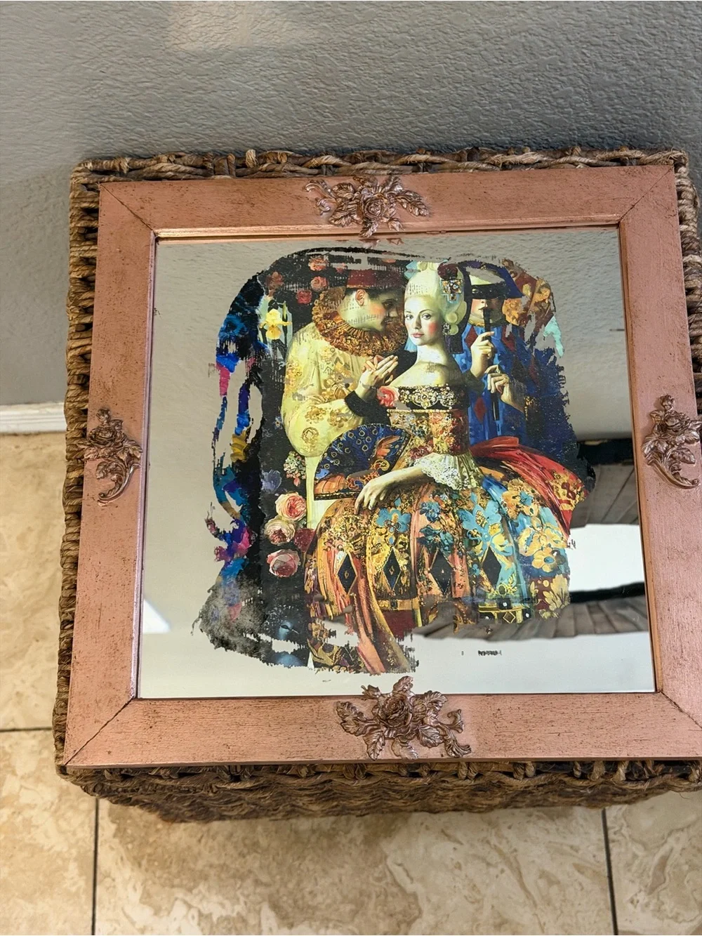 Dance or Commedia dell'arte by Russian Artist Olga Suvorova Hand Crafted Mirro